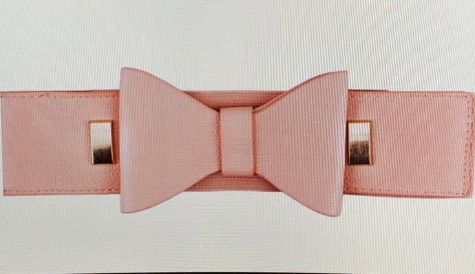 ACCENTED BOW LIGHT CORAL BELT