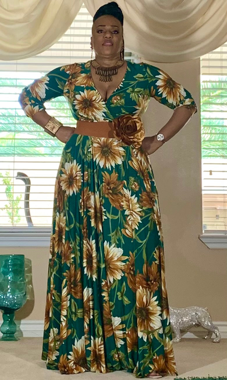green emerald velvet dress Fields of Gold Asym Side Knots Dress in Harvest – First Stitch